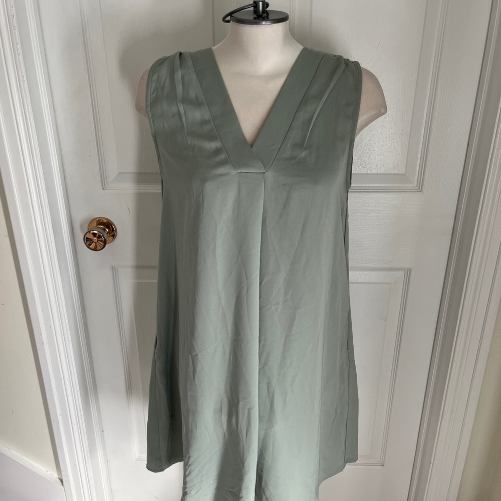 Jodifl Sage Green Sleeveless V-Neck Dress